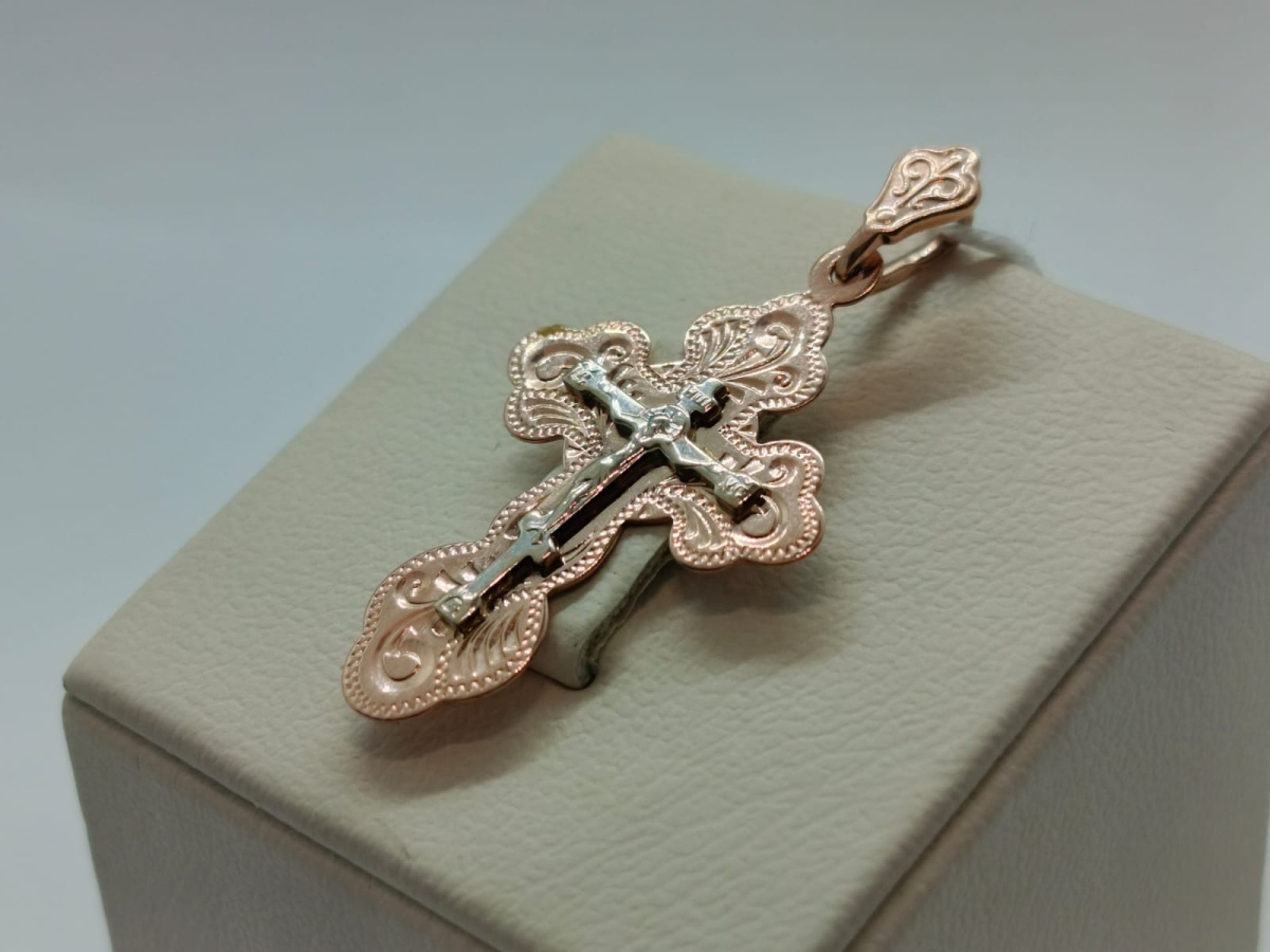 ПОДКБК585 ПОДВЕСКА КРЕСТ БЕЗ КАМНЯ (Au 585)