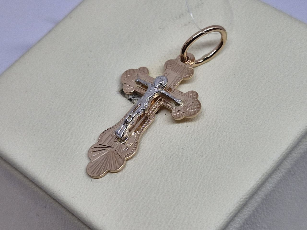 810-00273-10-00-00-02 ПОДВЕСКА КРЕСТ без камня (Au 585)