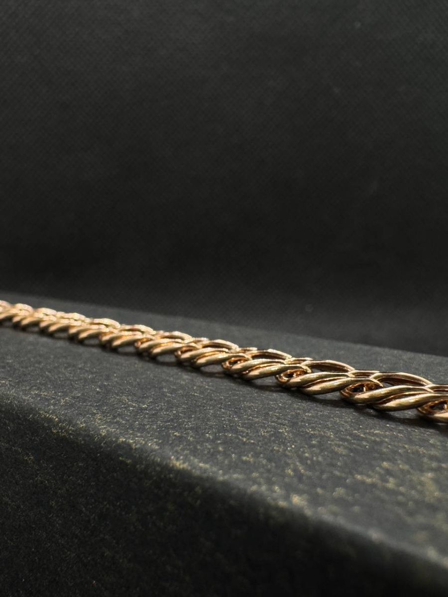 БРАСЛЕТ ПУСТОТЕЛЫЙ Ромб двойной (Au 585)