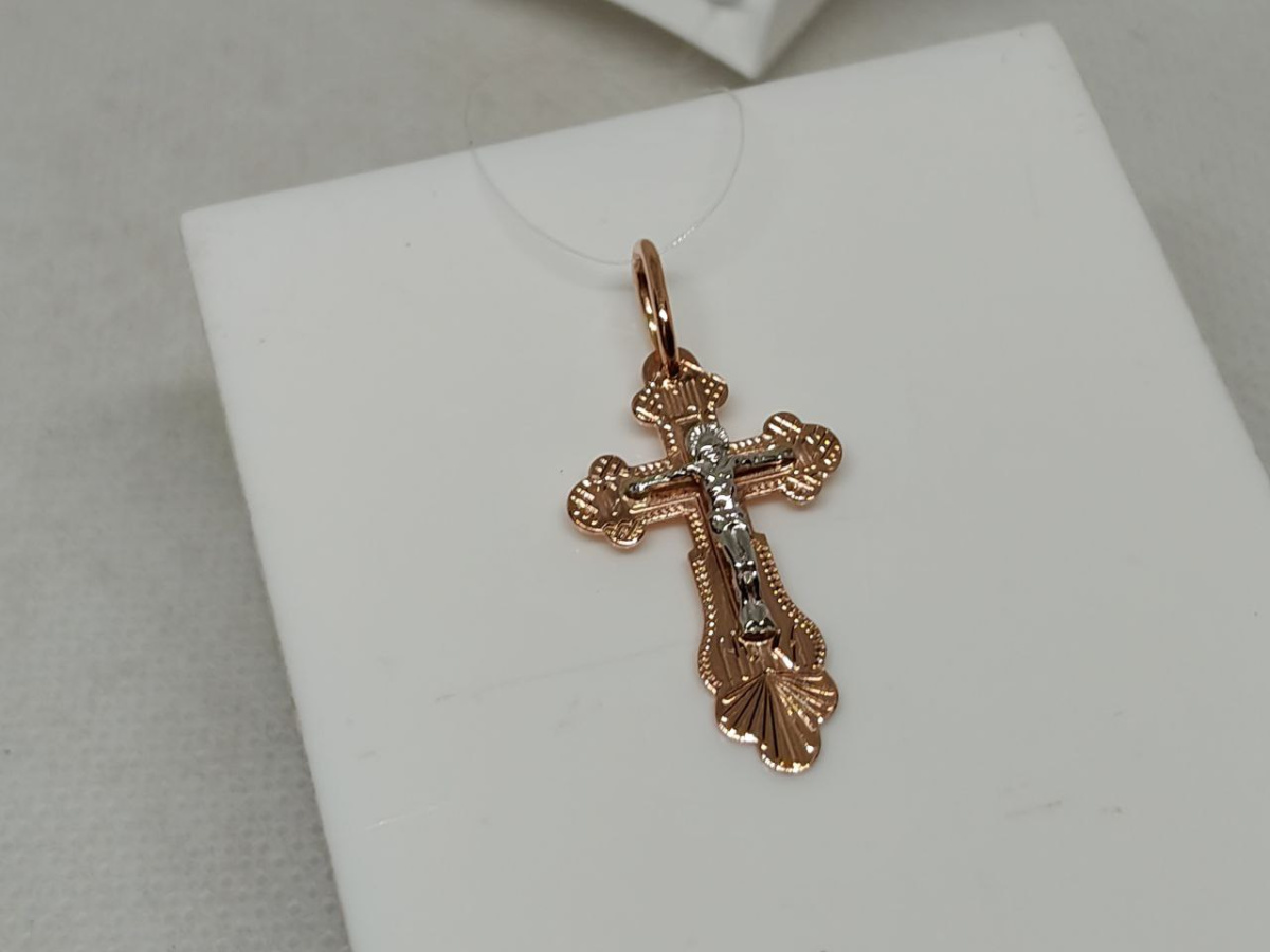 810-00273-10-00-00-02 ПОДВЕСКА КРЕСТ без камня (Au 585)