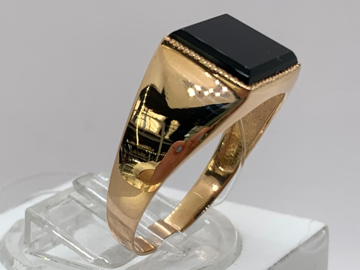 КОЛЬЦО ПЕЧАТКА Агат (Au 585)