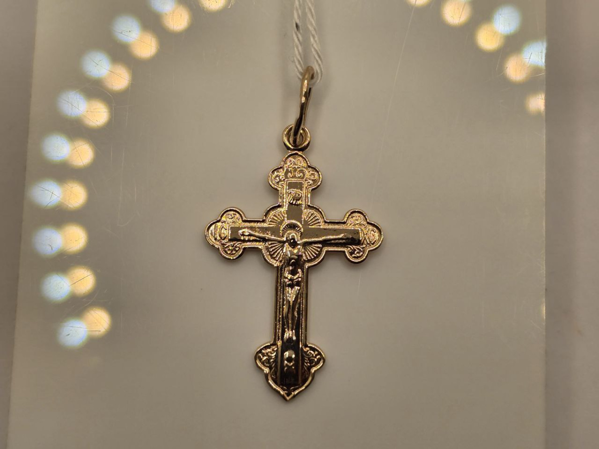 ПОДВЕСКА КРЕСТ БЕЗ КАМНЯ (Au 585)