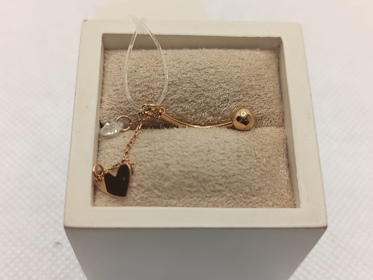 ПИРСИНГ В ПУПОК с камнем (Au 585)