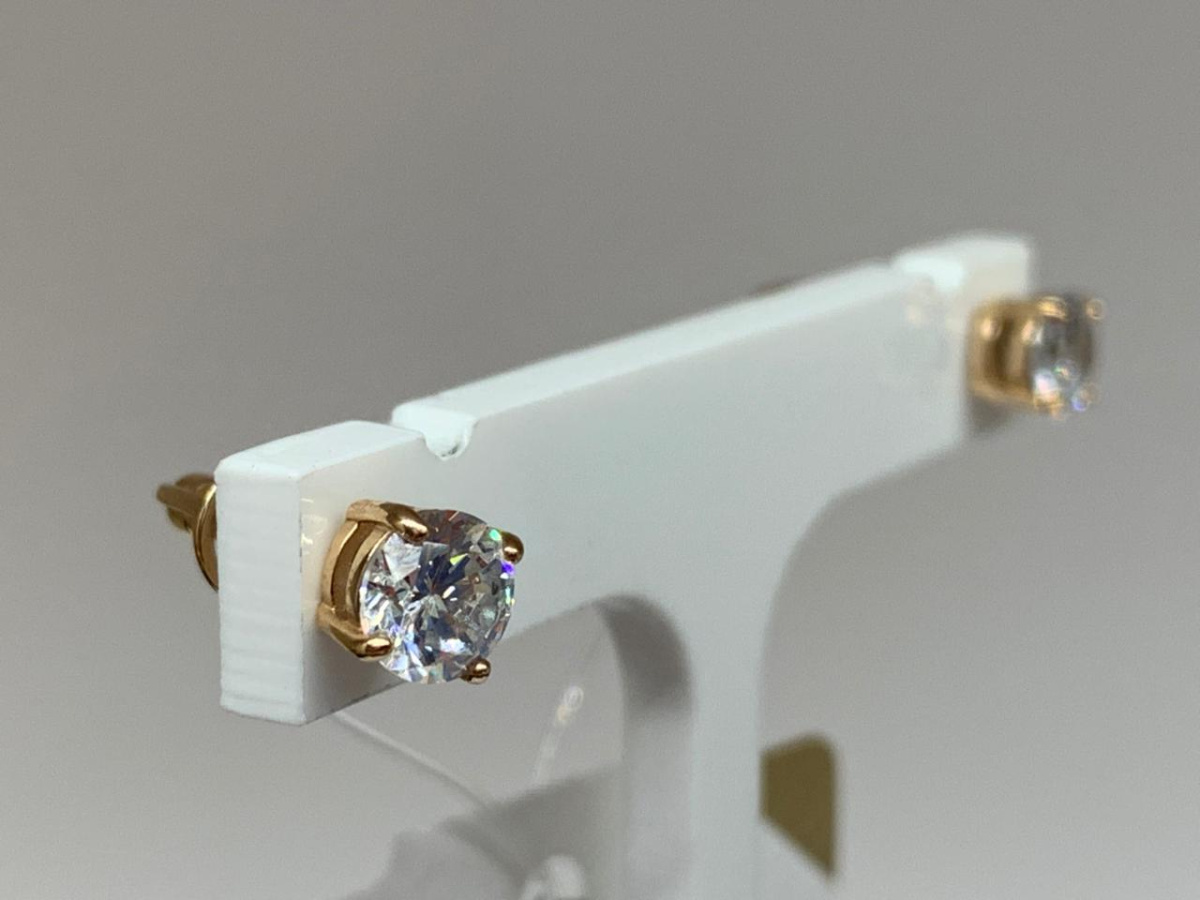 СЕРЬГИ ПУСЕТЫ с камнем (Au 585)