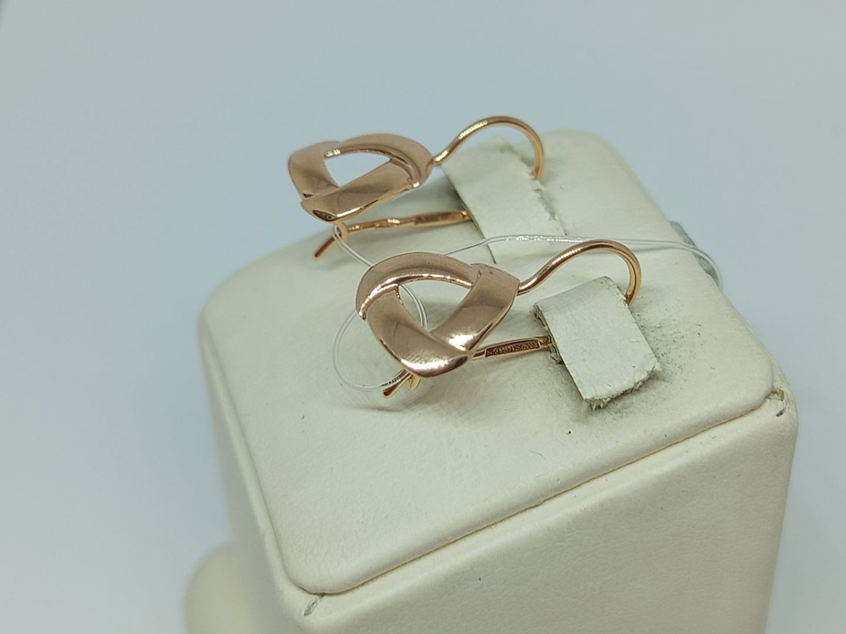 22074 СЕРЬГИ ПЕТЕЛЬКА без камня (Au 585)