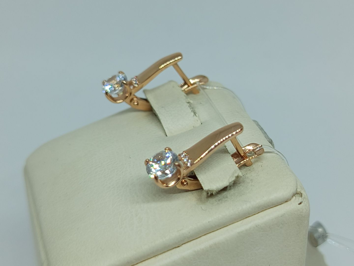 СЕРЬГИ С КАМНЕМ (Au 585)