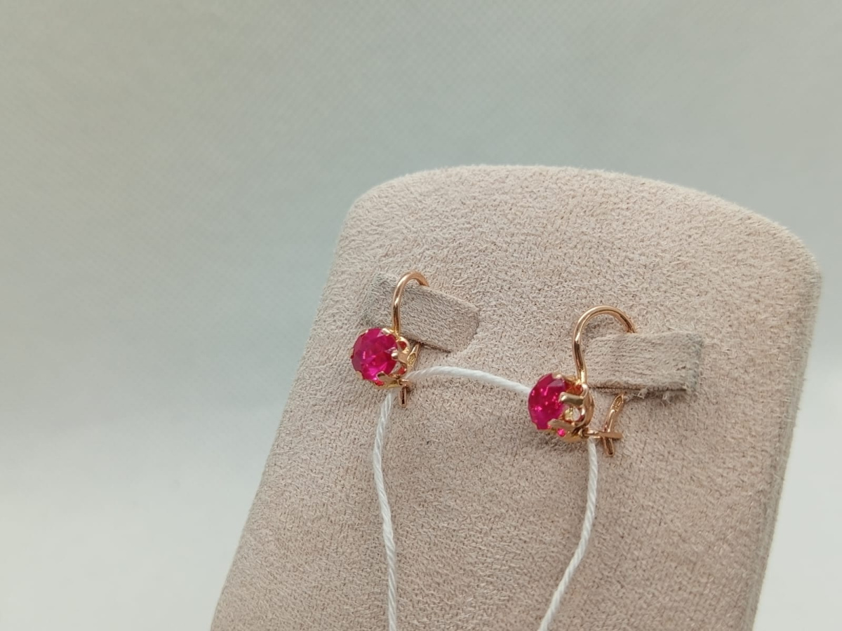 СКМ583 СЕРЬГИ С КАМНЕМ (Au 583)