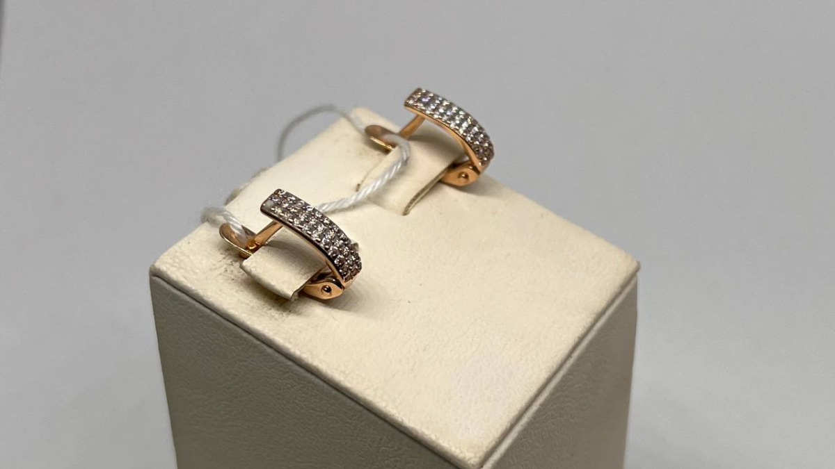 СКМИ585 СЕРЬГИ С КАМНЯМИ (Au 585)