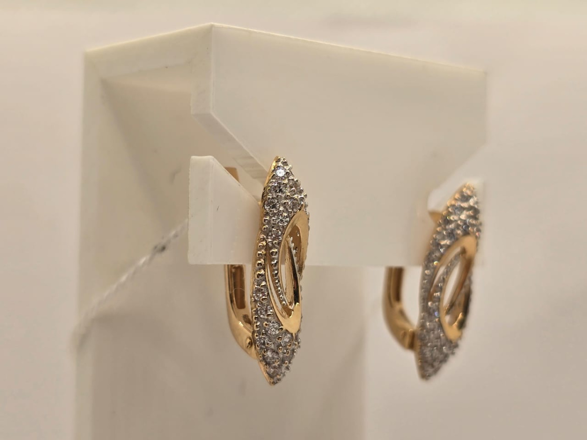 СКМИ585 СЕРЬГИ С КАМНЯМИ (Au 585)