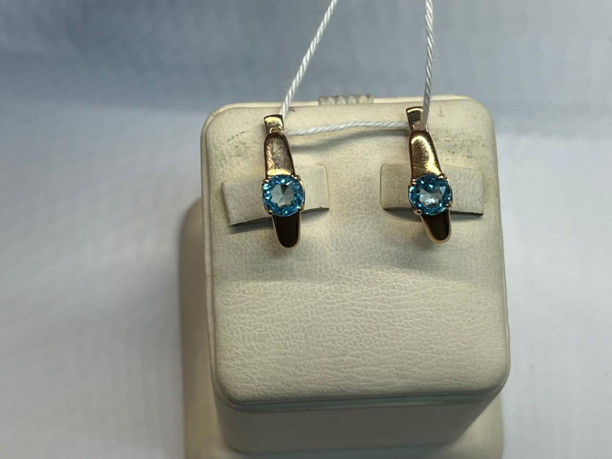 СЕРЬГИ С КАМНЕМ (Au 585)