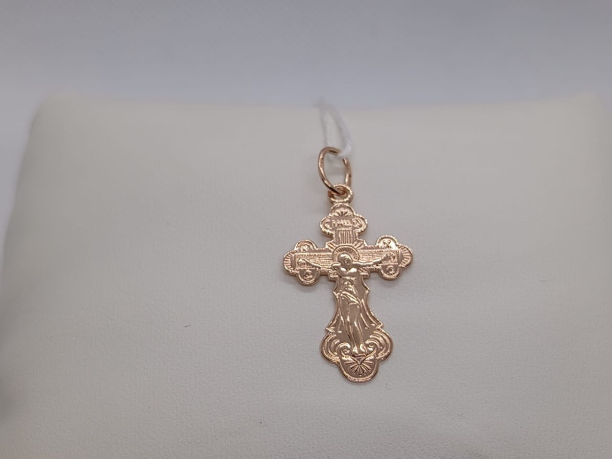 ПОДВЕСКА КРЕСТ БЕЗ КАМНЯ (Au 585)