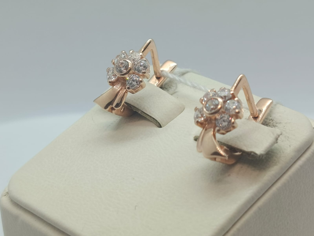 СКМИ585 СЕРЬГИ С КАМНЯМИ (Au 585)