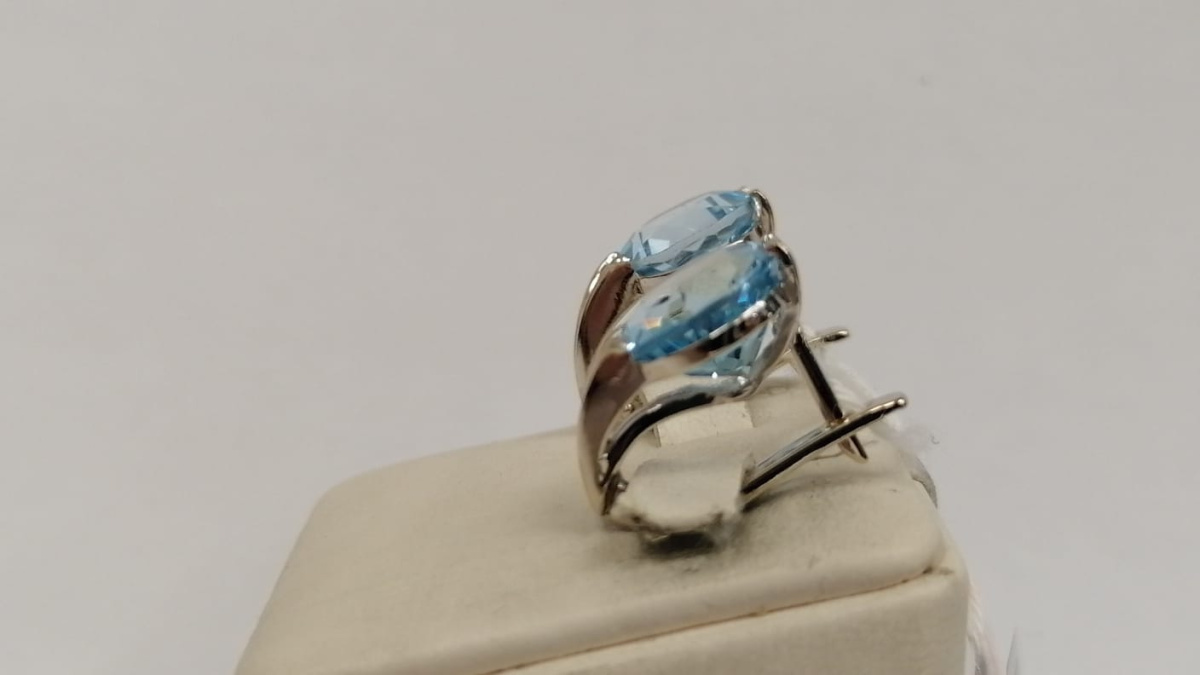 СКМ585 СЕРЬГИ С КАМНЕМ (Au 585)