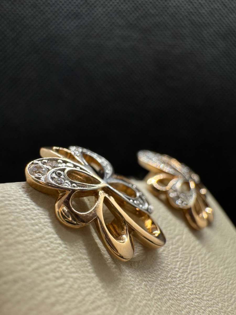 СКМИ585 СЕРЬГИ С КАМНЯМИ (Au 585)