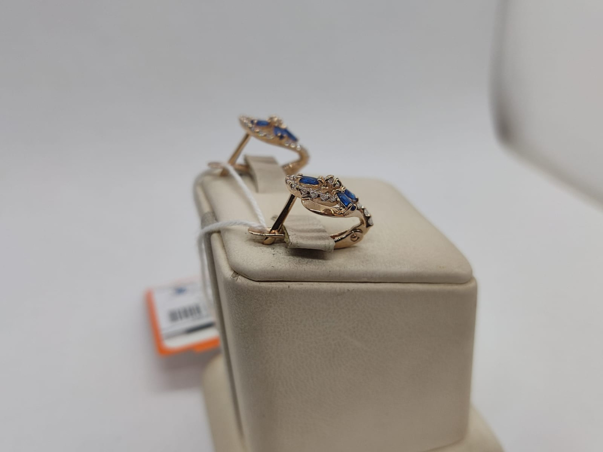 СКМИ585 СЕРЬГИ С КАМНЯМИ (Au 585)