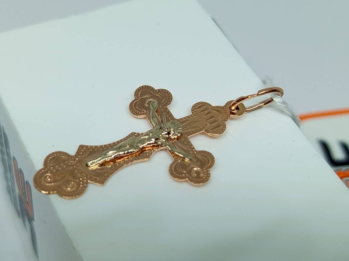 ПОДВЕСКА КРЕСТ БЕЗ КАМНЯ (Au 585)