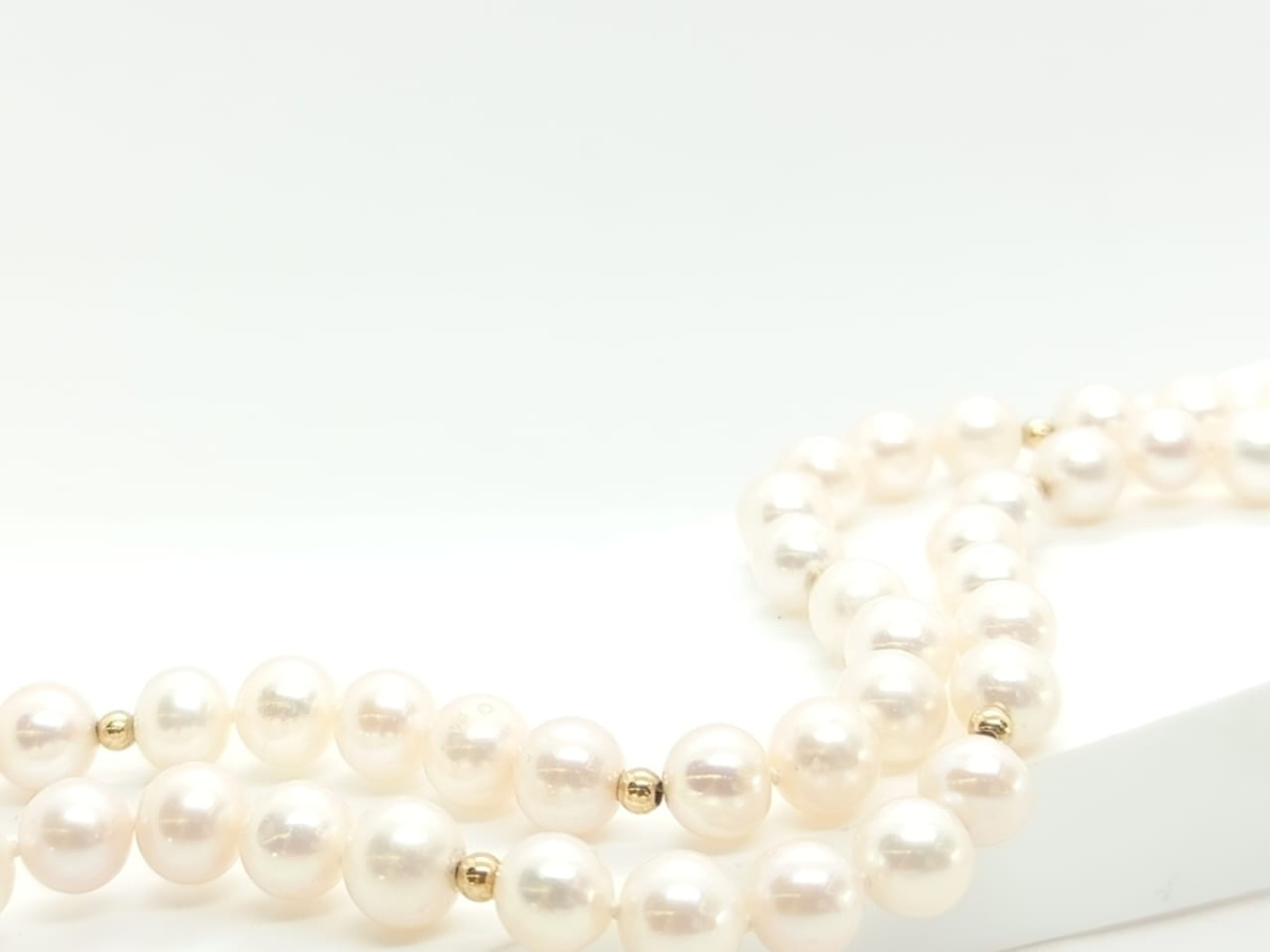 718083555 КОЛЬЕ ЖЕМЧУГ/бусы со вставками (Au 585)