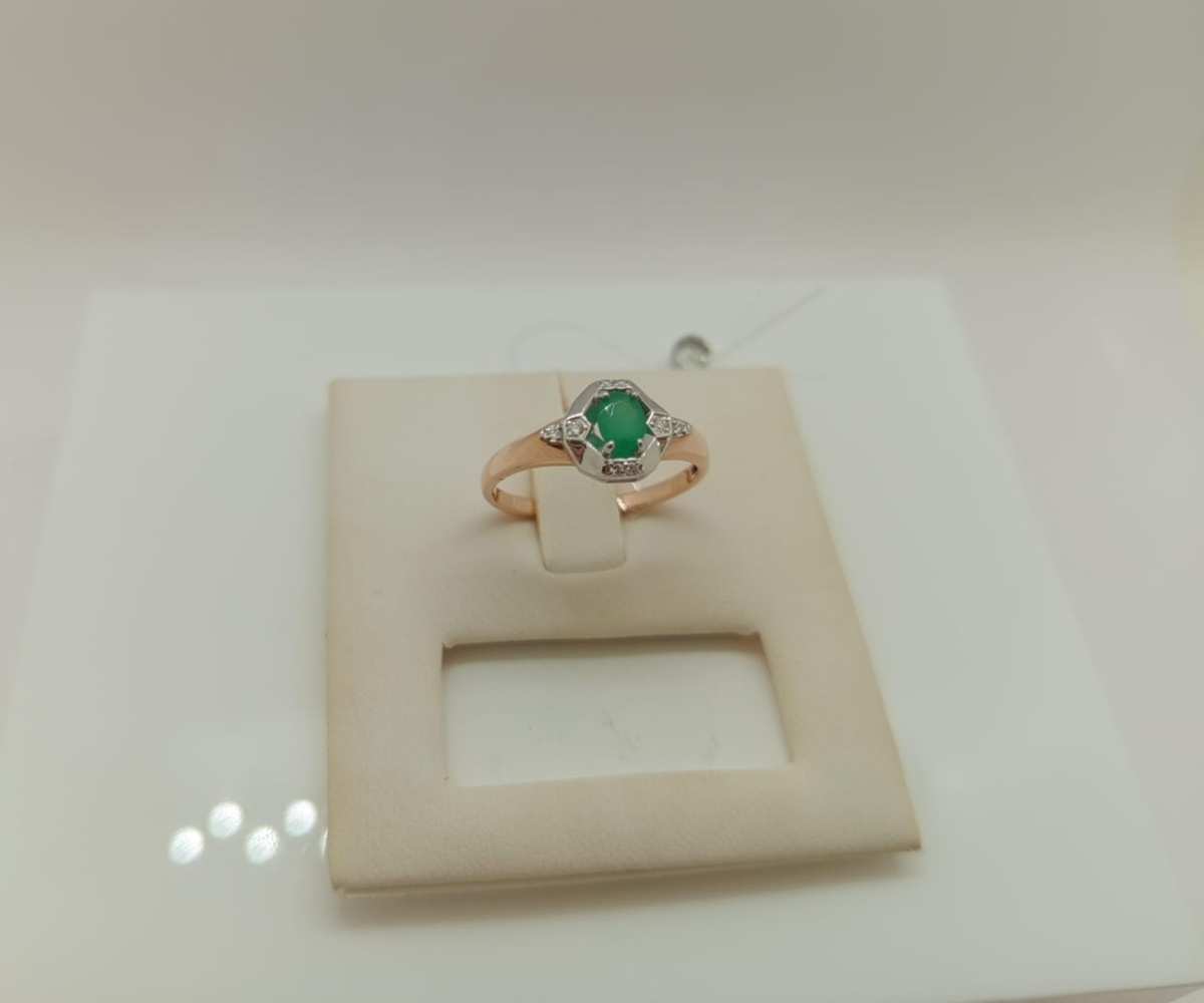 КОЛЬЦО Бриллиант, изумруд (Au 585)