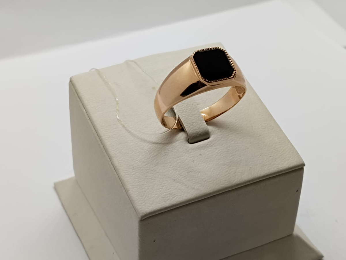 51-66-011 КОЛЬЦО ПЕЧАТКА Агат (Au 585)