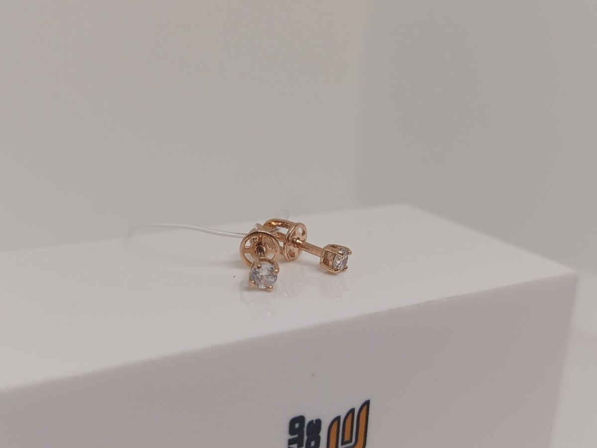 СЕРЬГИ ПУСЕТЫ с камнем (Au 585)