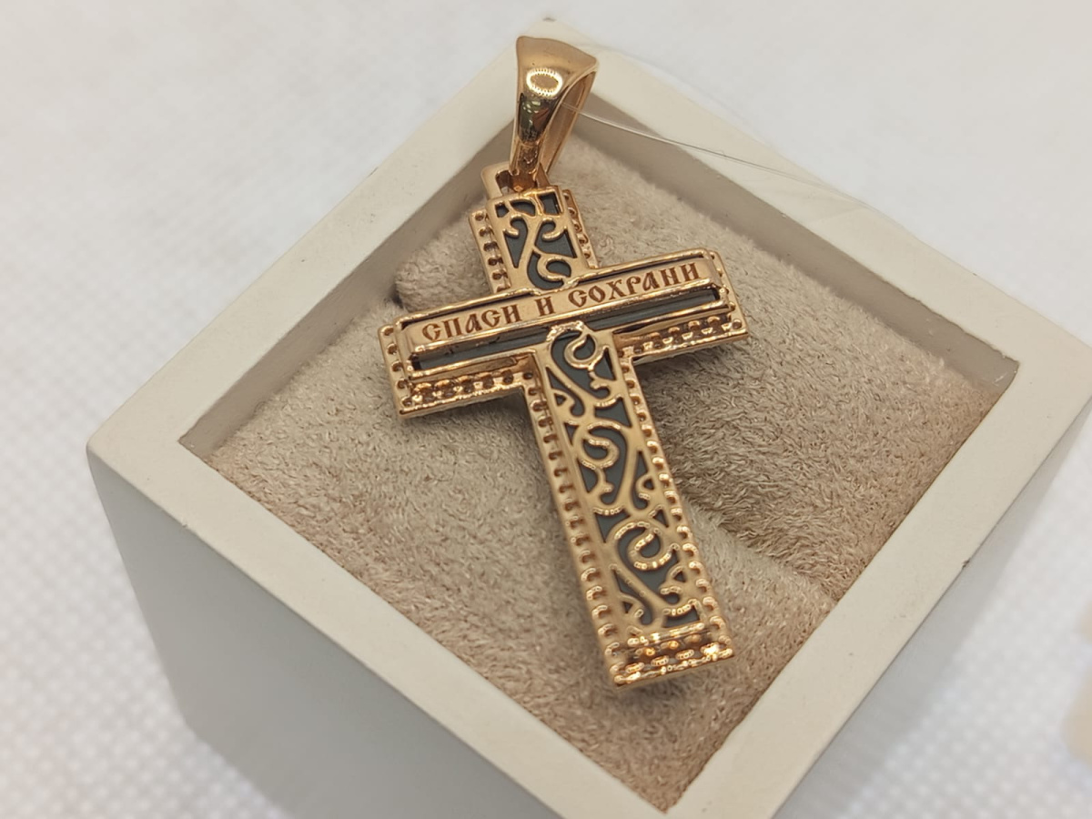 ПОДВЕСКА КРЕСТ с камнями (Au 585)