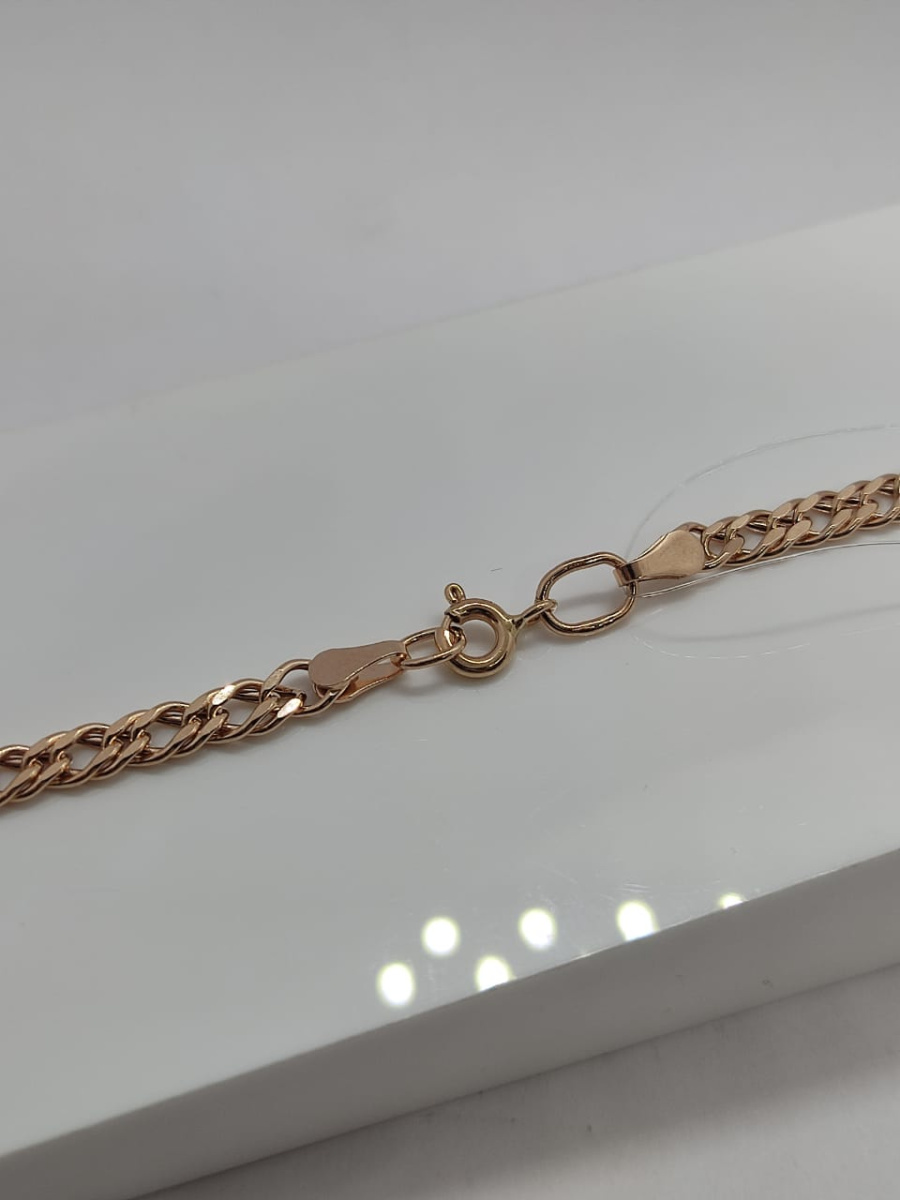 8070154П-55 ЦЕПЬ ПУСТОТЕЛАЯ Ромб двойной (Au 585)