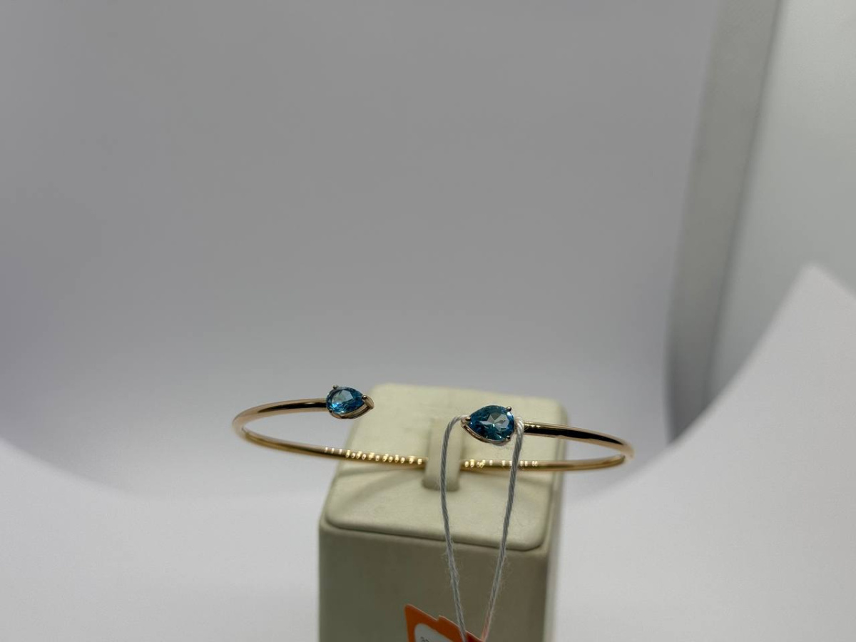 БЖКИ585 БРАСЛЕТ ЖЕСТКИЙ С КАМНЯМИ (Au 585)