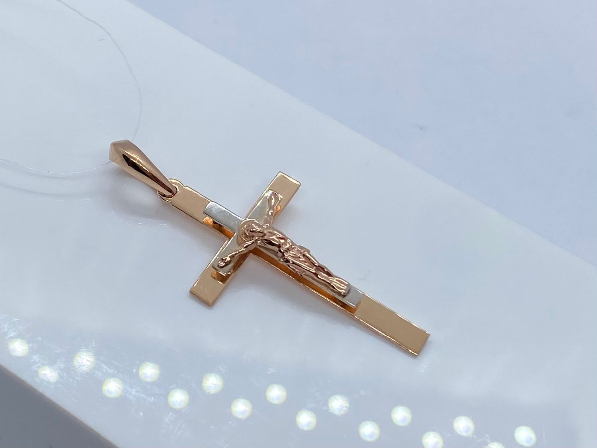 810-00321-10-00-00-00 ПОДВЕСКА КРЕСТ без камня (Au 585)