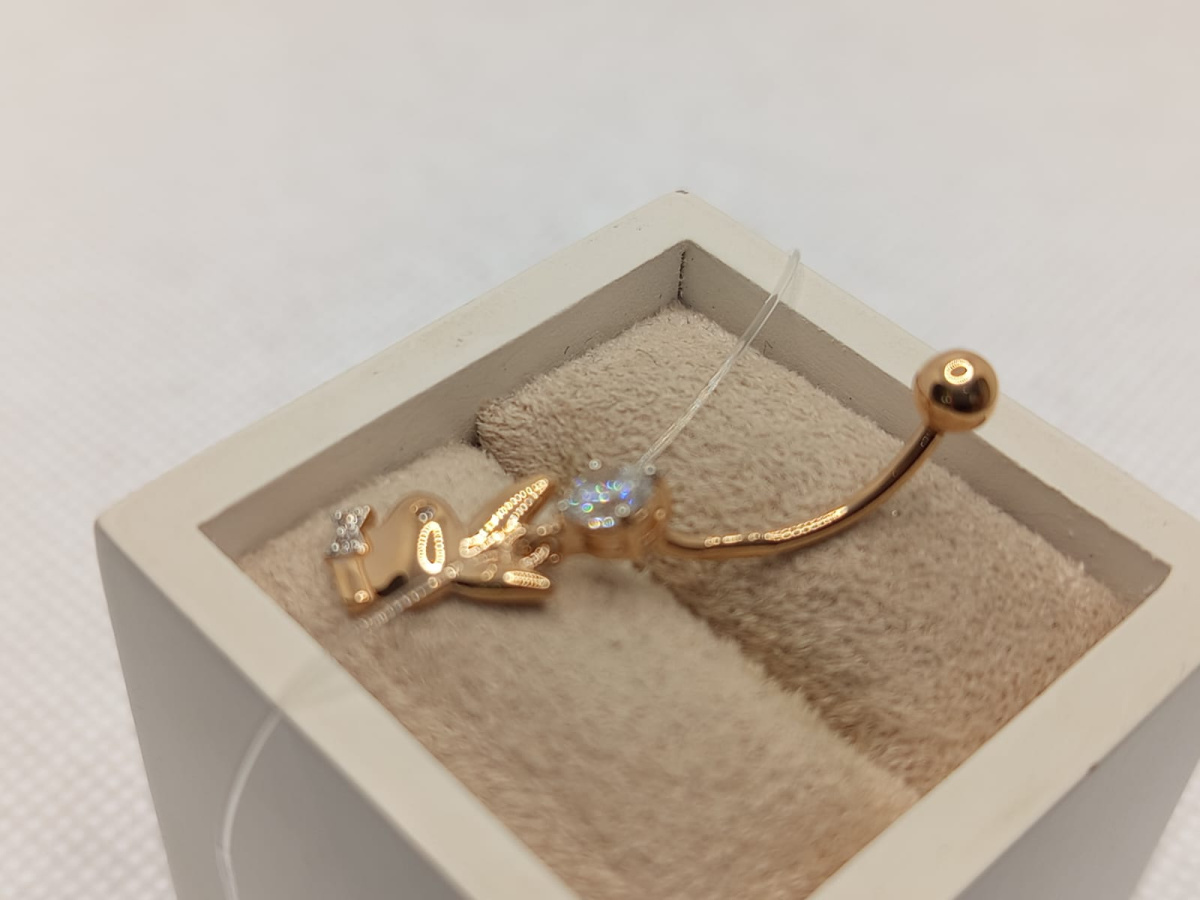 060221 ПИРСИНГ С КАМНЯМИ (Au 585)