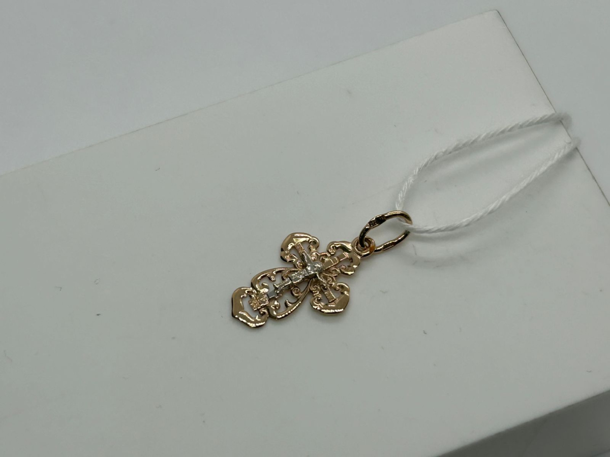 ПОДКБК585 ПОДВЕСКА КРЕСТ БЕЗ КАМНЯ (Au 585)