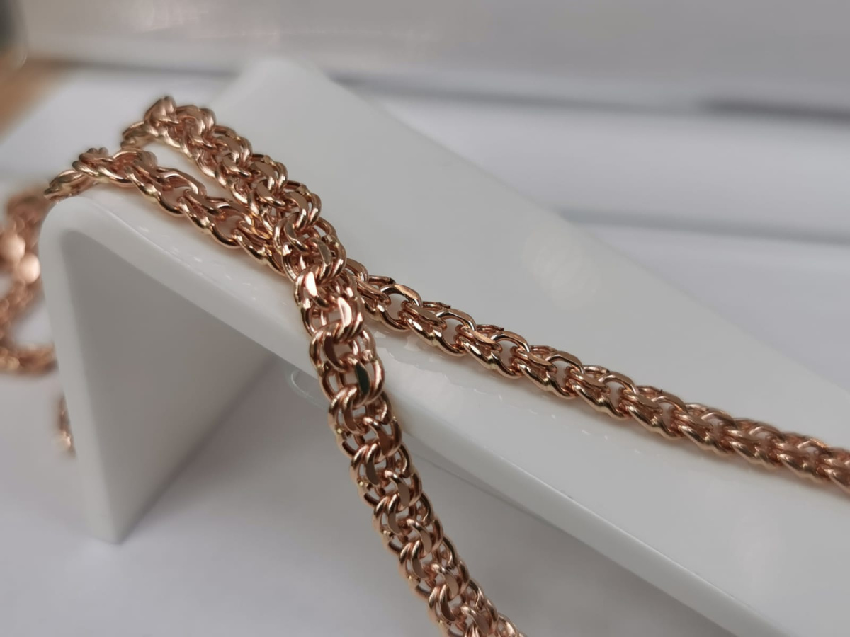 10080380155 ЦЕПЬ ПУСТОТЕЛАЯ Бисмарк (Au 585)