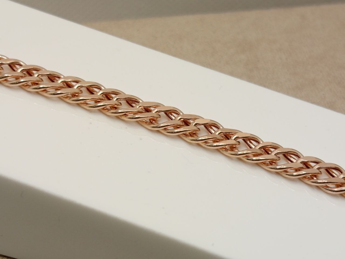 БРАСЛЕТ ПУСТОТЕЛЫЙ Ромб двойной (Au 585)