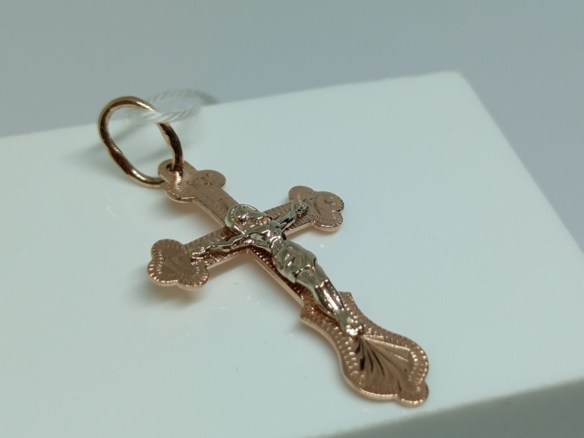 ПОДВЕСКА КРЕСТ БЕЗ КАМНЯ (Au 585)