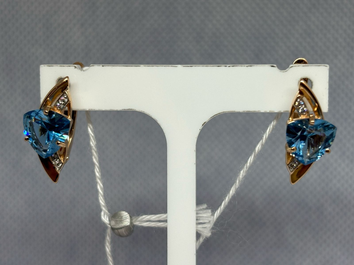 СКМИ585 СЕРЬГИ С КАМНЯМИ (Au 585)