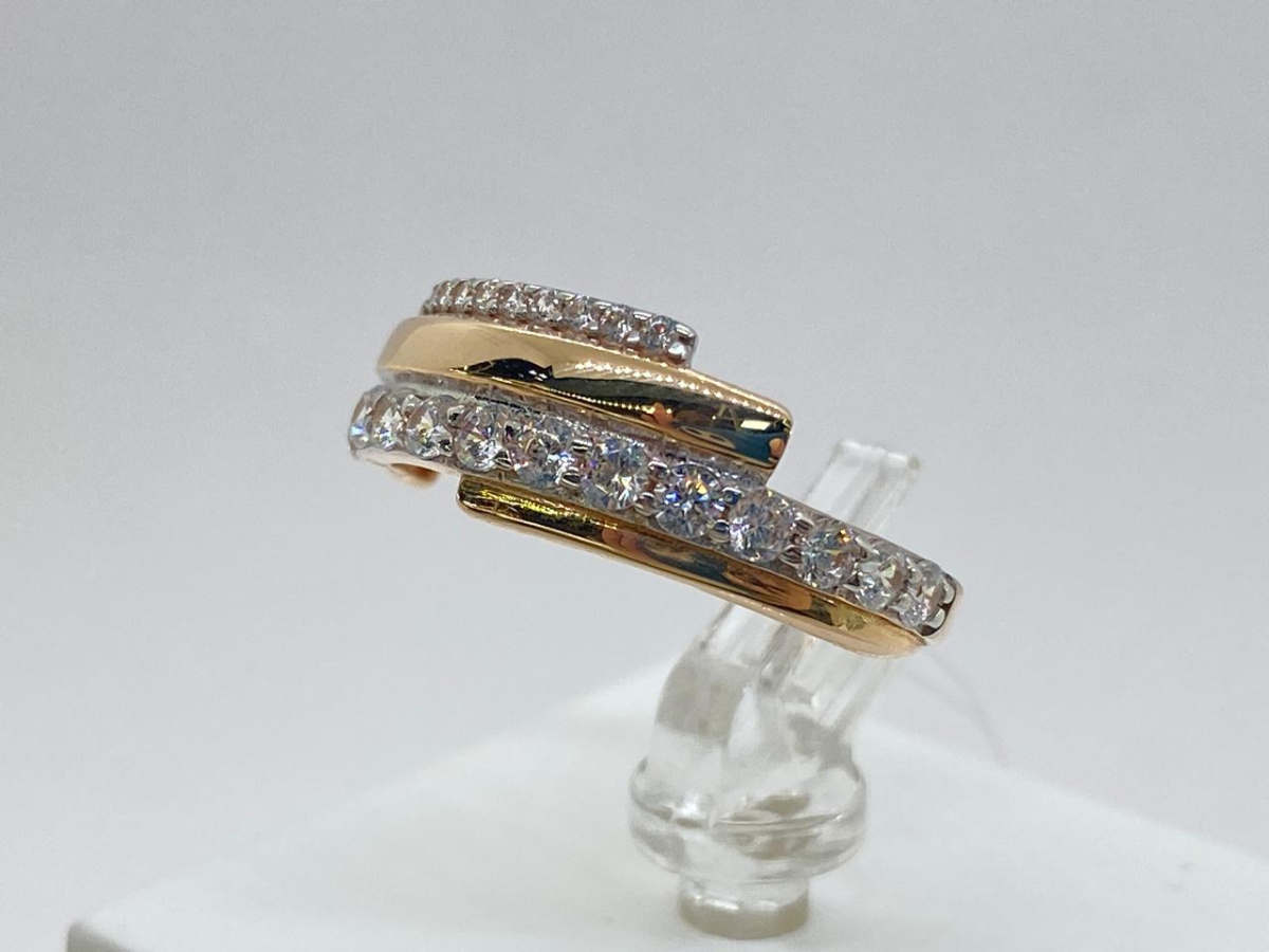 КОЛЬЦО С КАМНЯМИ (Au 585)