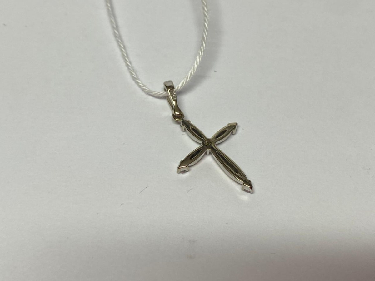 ПОДВЕСКА КРЕСТ С КАМНЯМИ (Au 585)