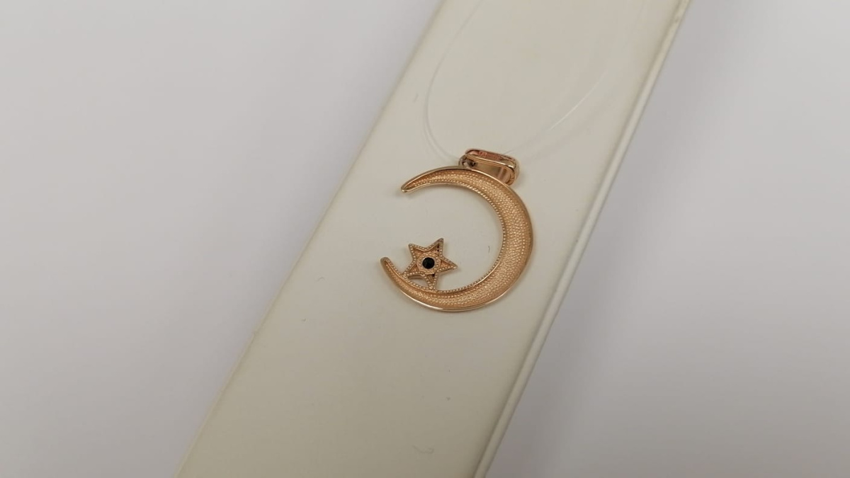 ПОДВЕСКА ПОЛУМЕСЯЦ с камнем (Au 585)