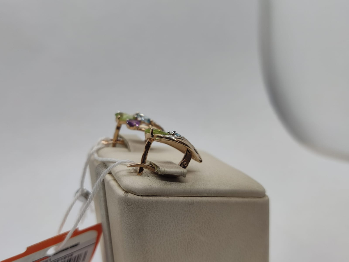 СКМИ585 СЕРЬГИ С КАМНЯМИ (Au 585)