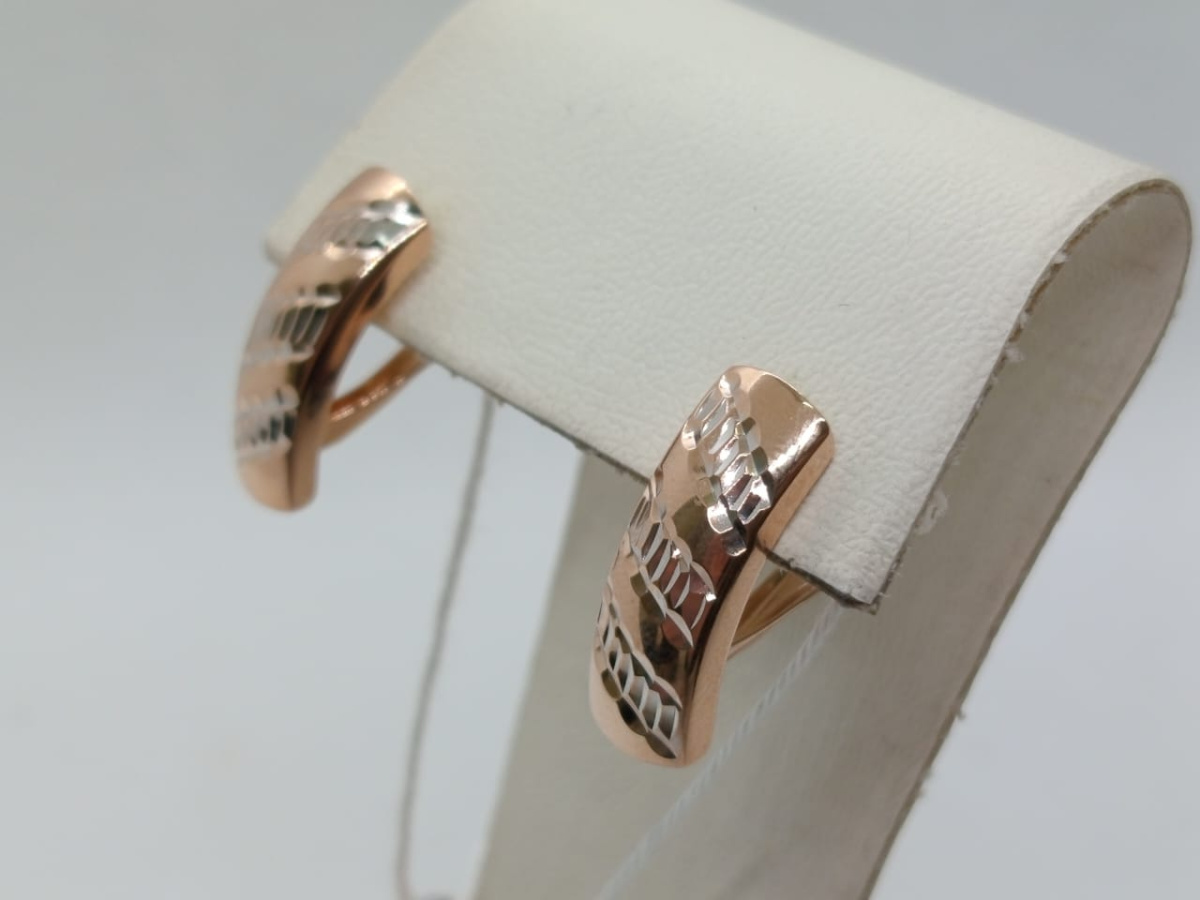 СБКМ585 СЕРЬГИ БЕЗ КАМНЯ (Au 585)