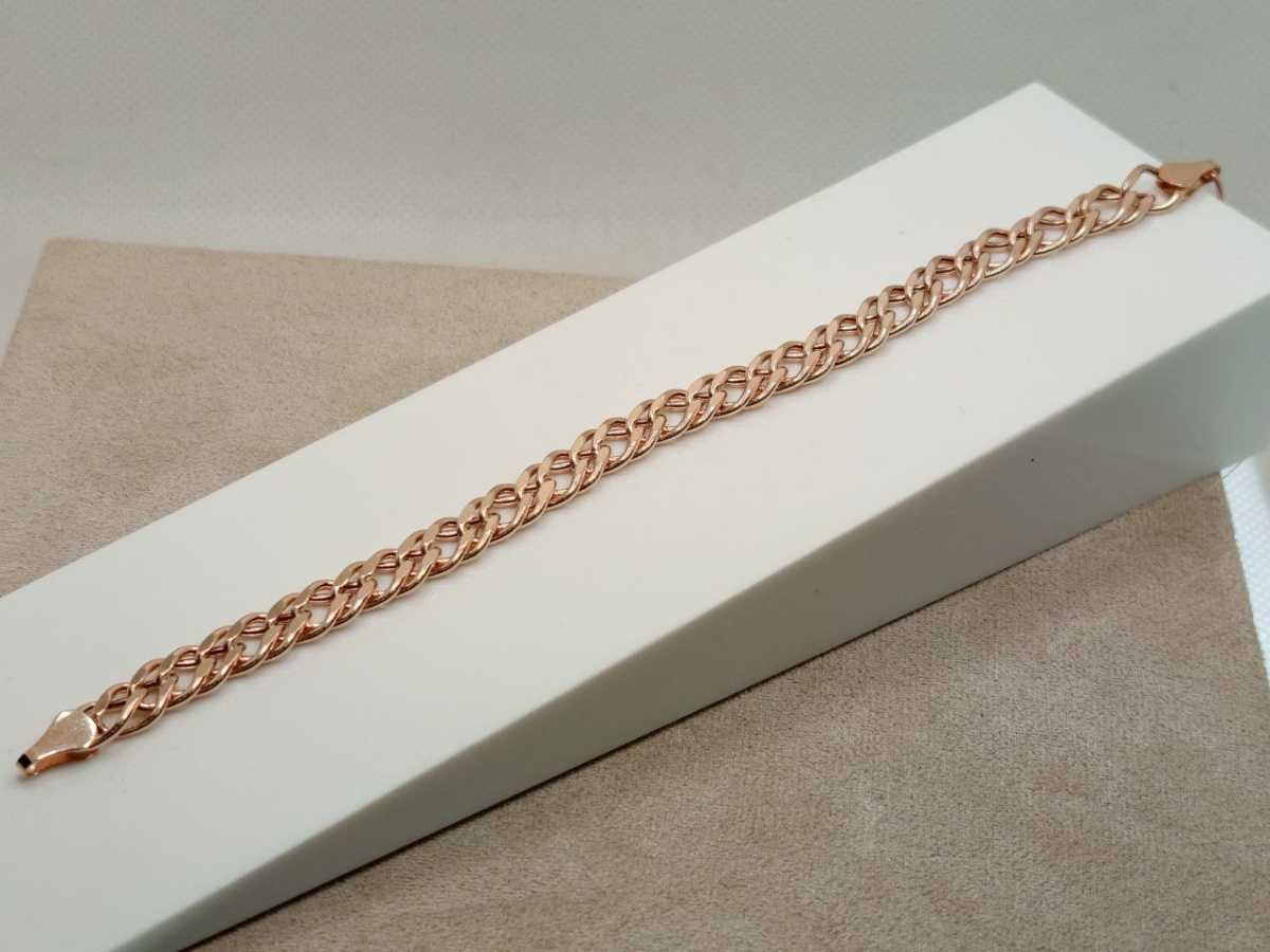 БРАСЛЕТ ПУСТОТЕЛЫЙ Ромб двойной (Au 585)