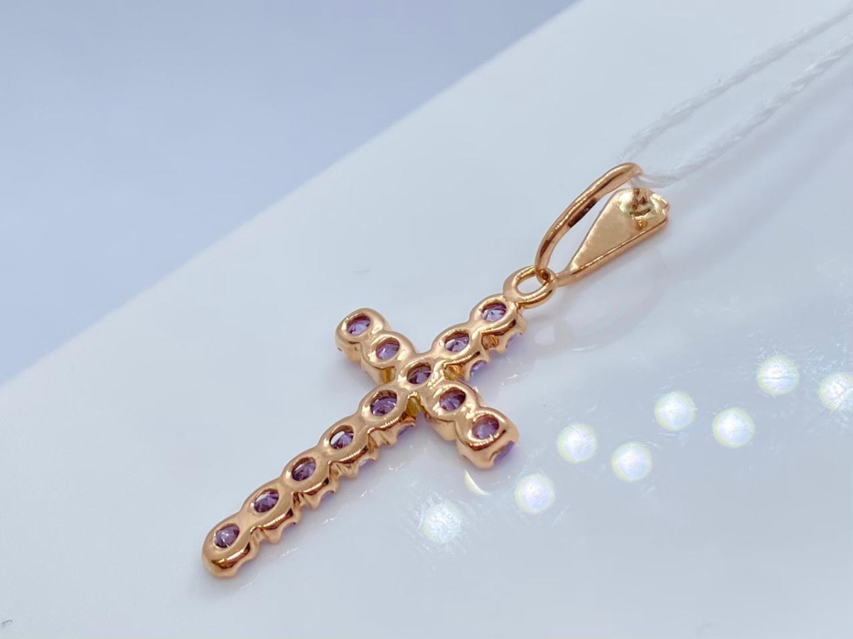 ПОДВЕСКА КРЕСТ С КАМНЯМИ (Au 585)