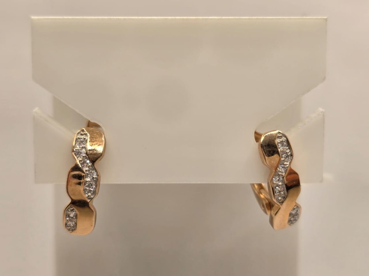 СКМИ585 СЕРЬГИ С КАМНЯМИ (Au 585)