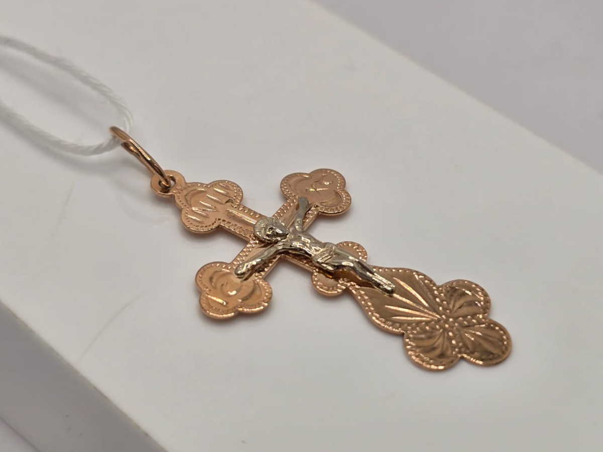 ПОДКБК585 ПОДВЕСКА КРЕСТ БЕЗ КАМНЯ (Au 585)