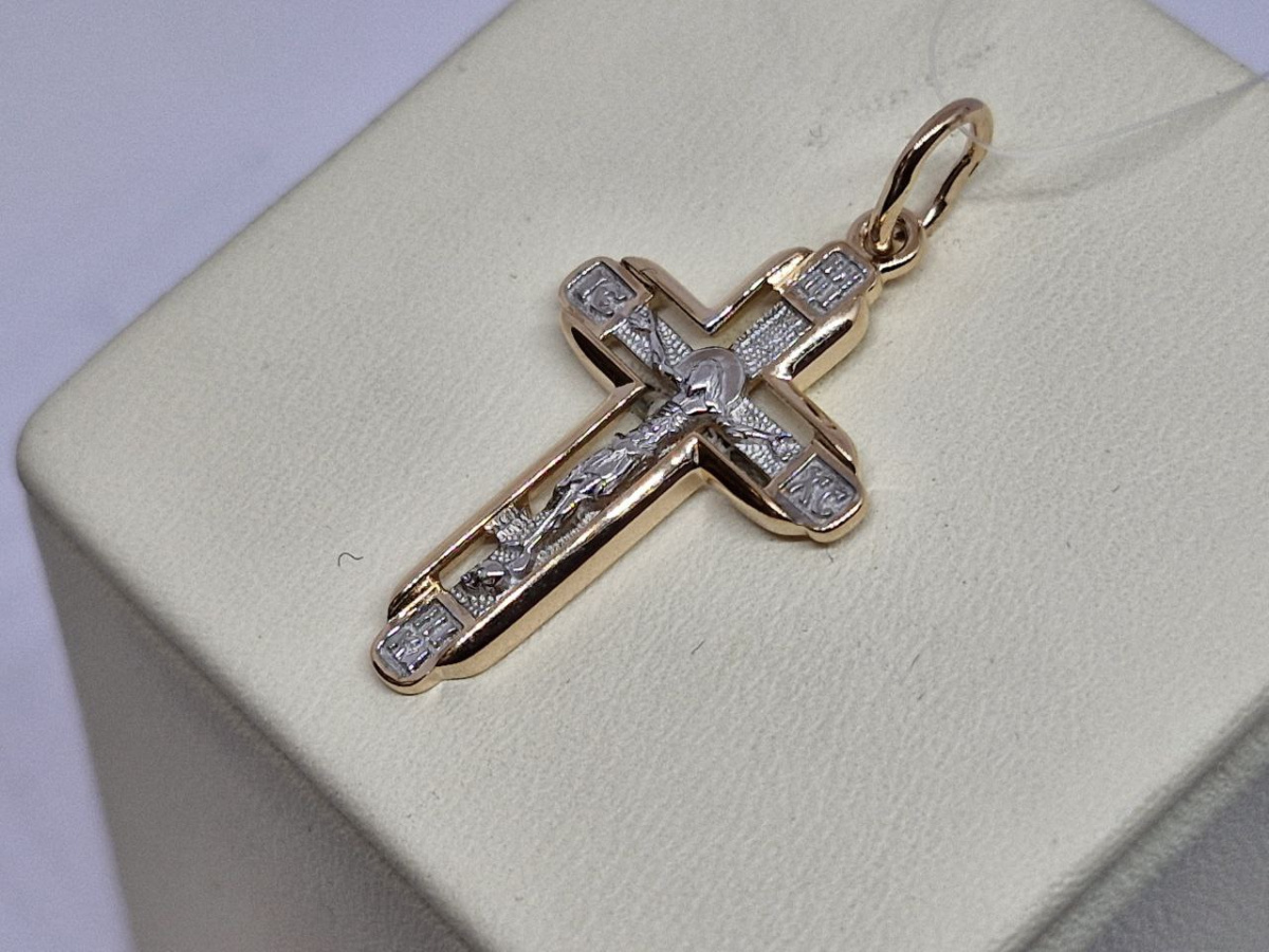 ПОДВЕСКА КРЕСТ без камня (Au 585)