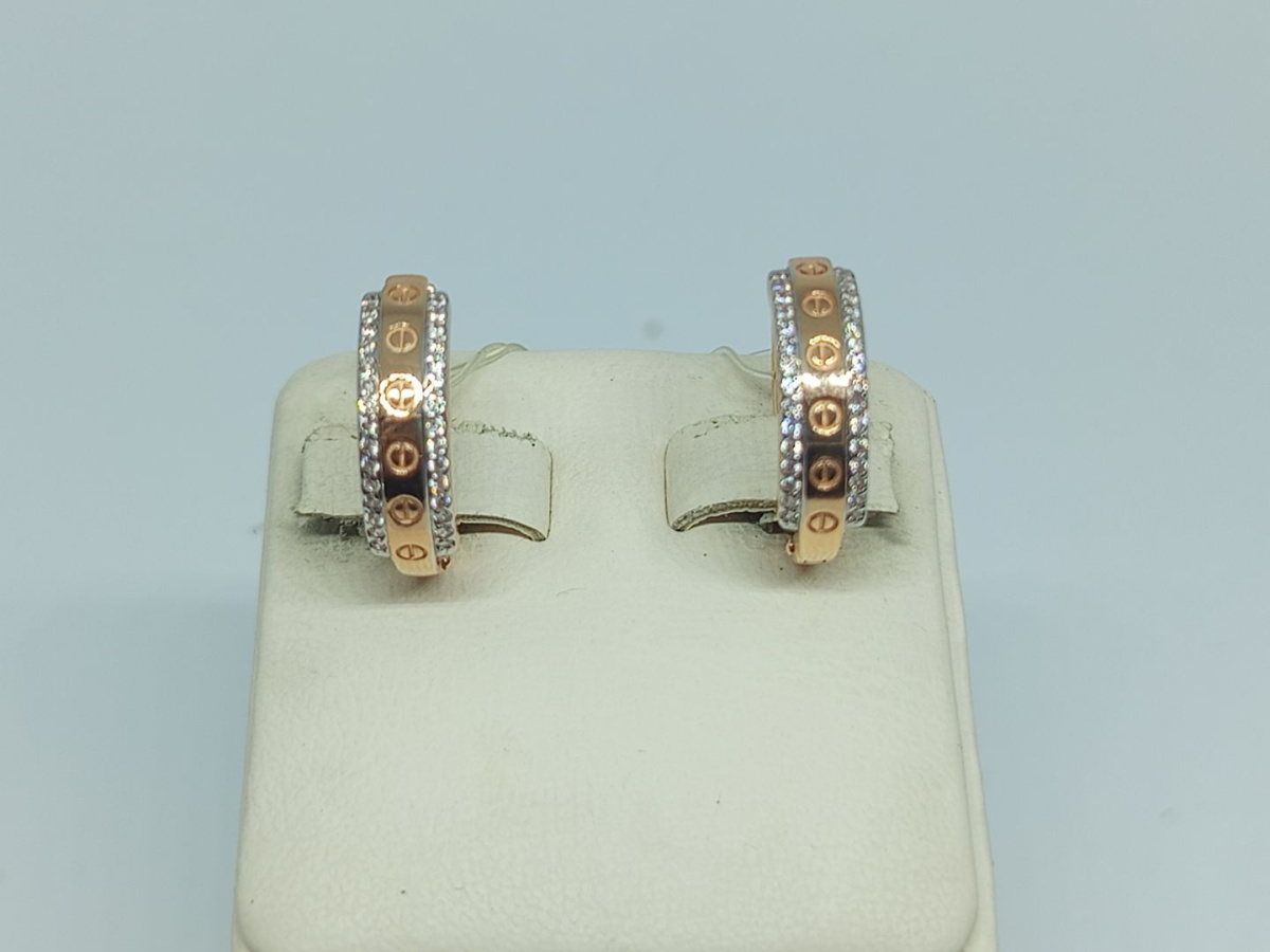 С5006 СЕРЬГИ С КАМНЯМИ (Au 585)