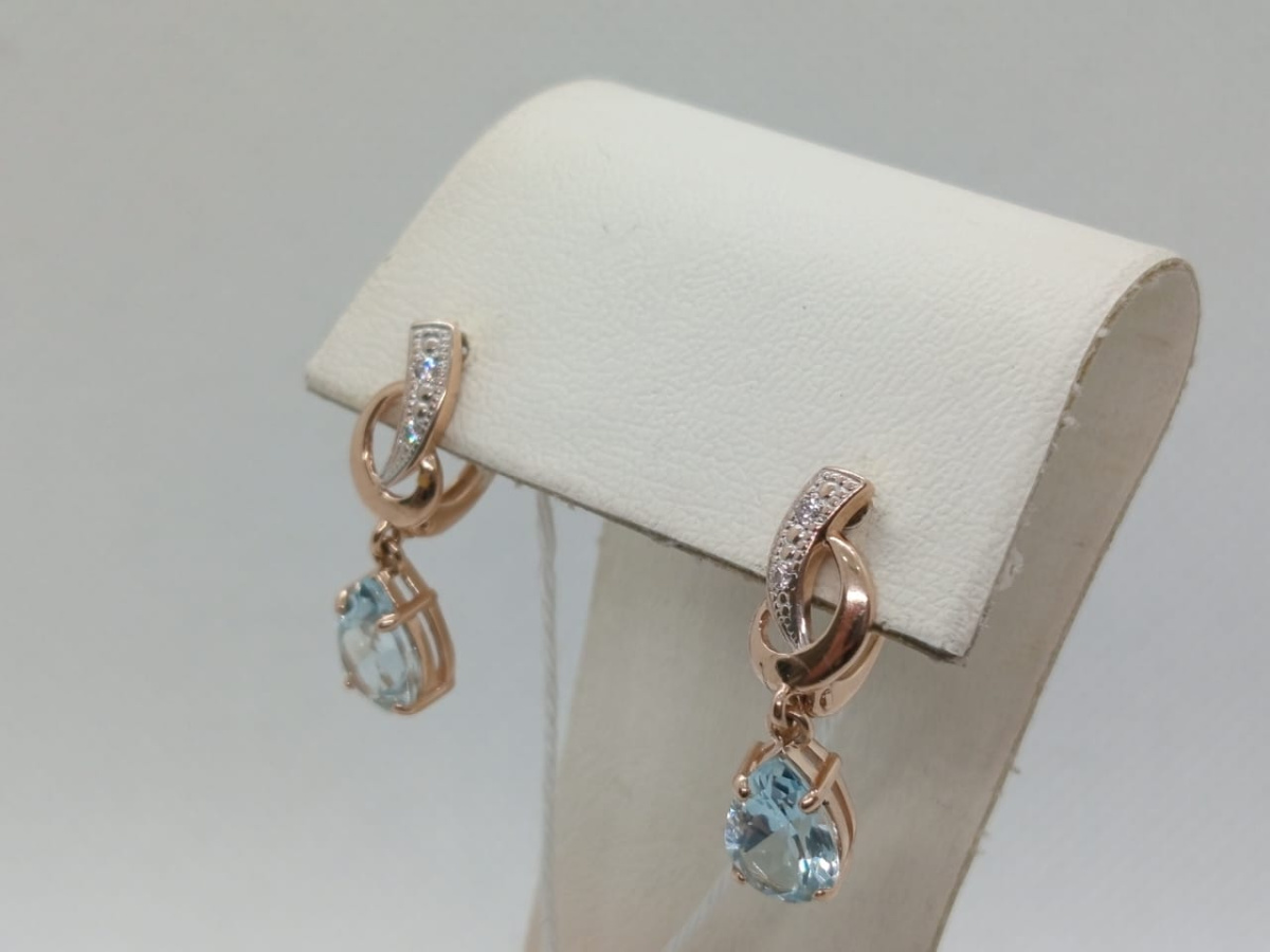 СКМИ585 СЕРЬГИ С КАМНЯМИ (Au 585)