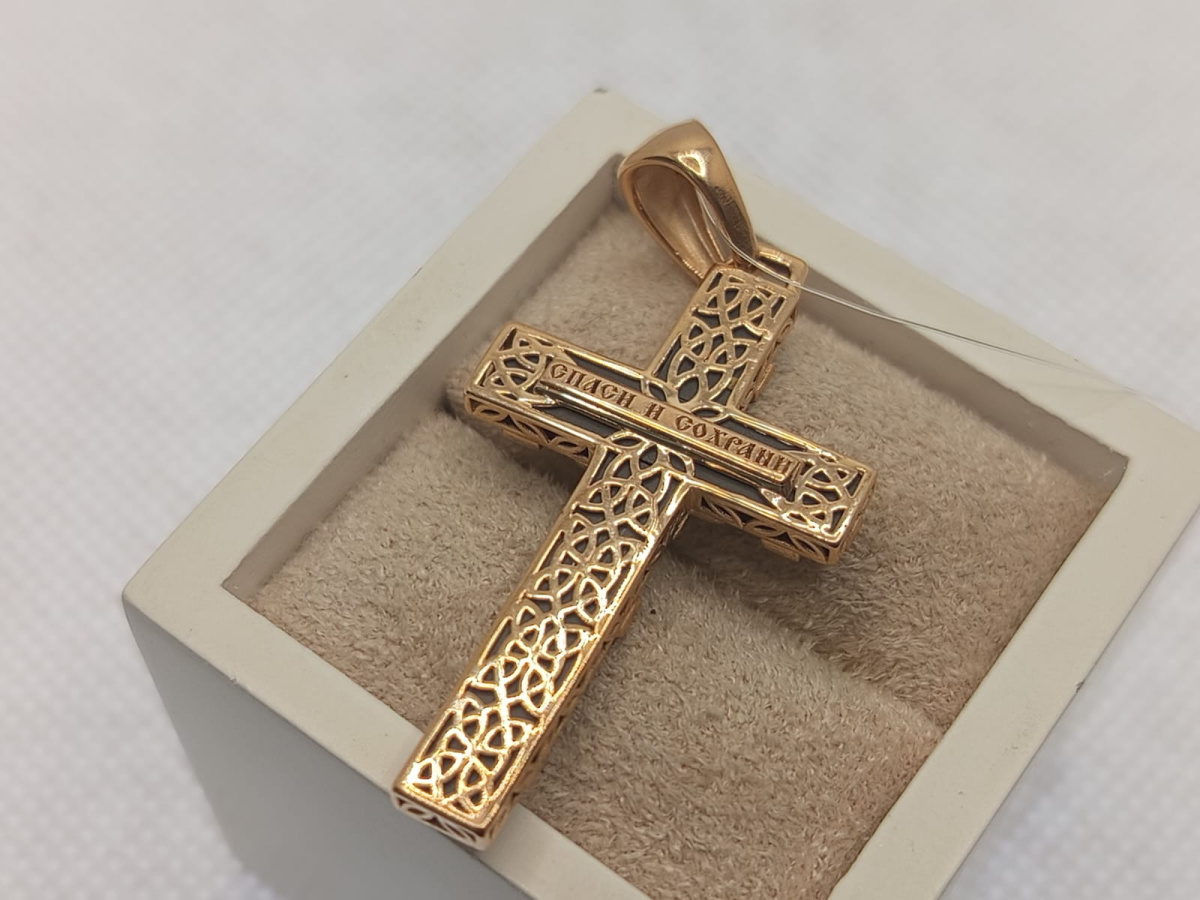 ПОДВЕСКА КРЕСТ с камнем (Au 585)