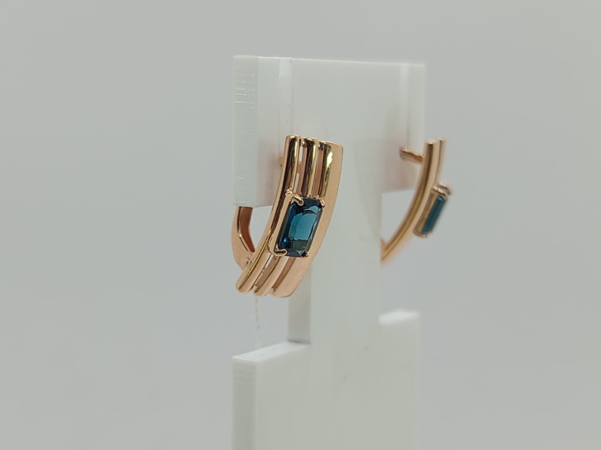 СЕРЬГИ ЛОНДОН БЛЮ ТОПАЗ (Au 585)