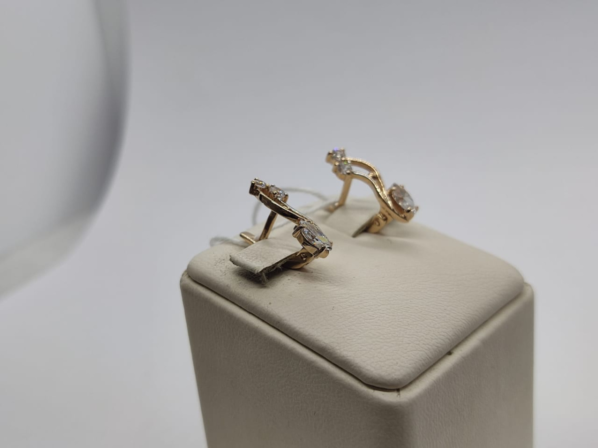 СКМИ585 СЕРЬГИ С КАМНЯМИ (Au 585)