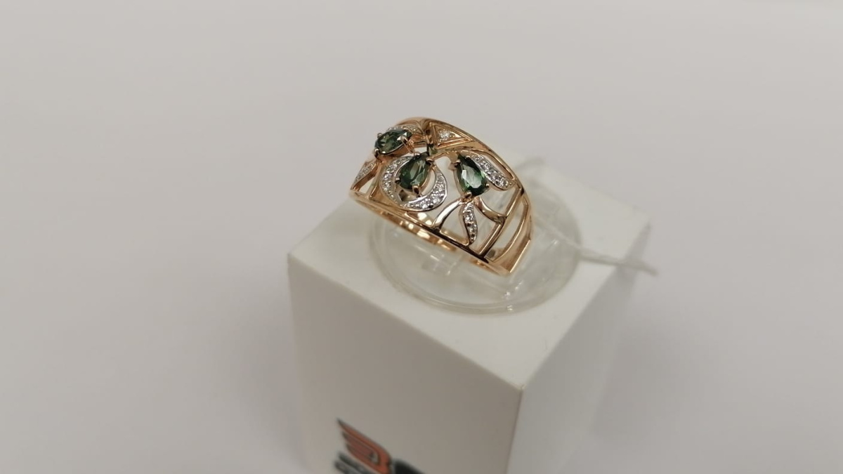 КОЛКМИ585 КОЛЬЦО С КАМНЯМИ (Au 585)